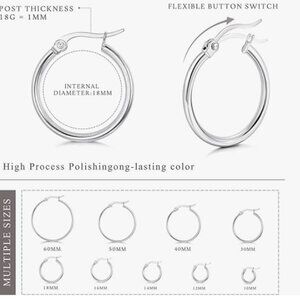 Stainless Steel Sliver Plated Hoop Earrings